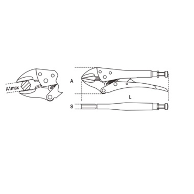 Vendita online Pinza regolabile con ganasce concave art.1052